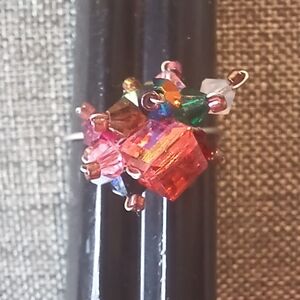 Handmade Wire Ring w/ Swarovski Beads - New Item (Sz 8.5)